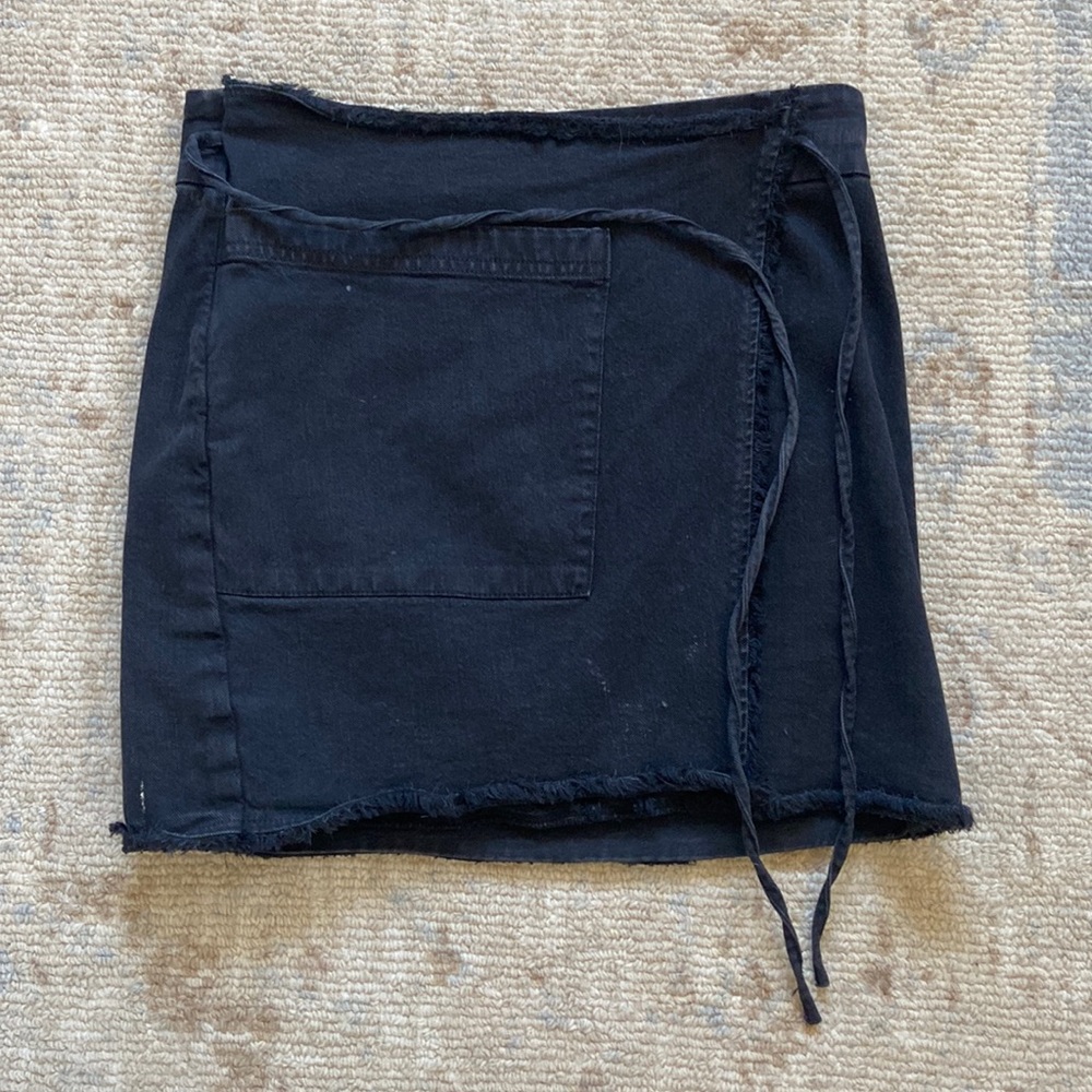 Fold over denim skirt